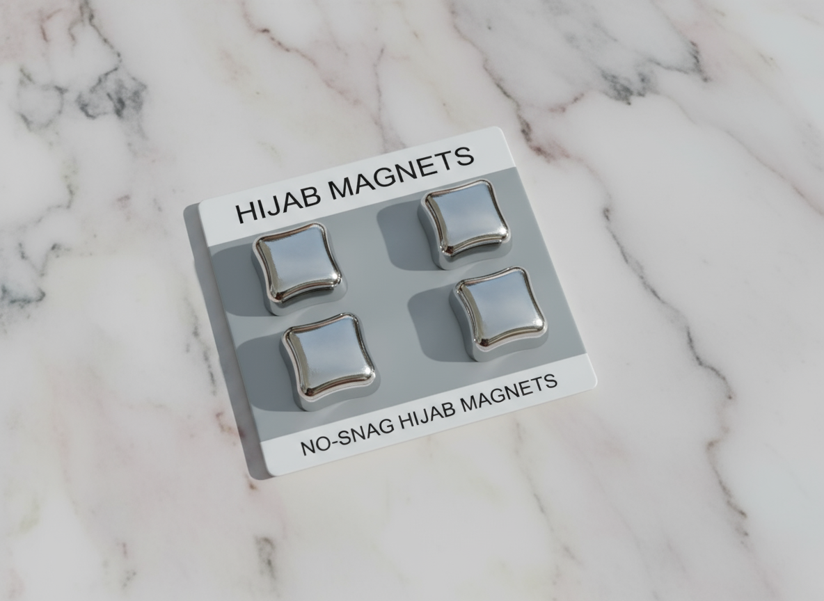 Silver Square- Metal Hijab Magnet