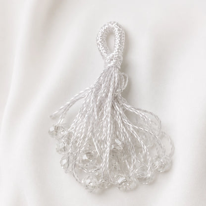 Pure white georgette abaya with hand embroidered pearl cuffs and hidden front button patti  