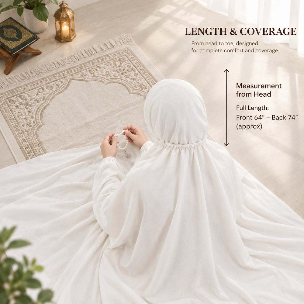 White plain namaz chaddar for women