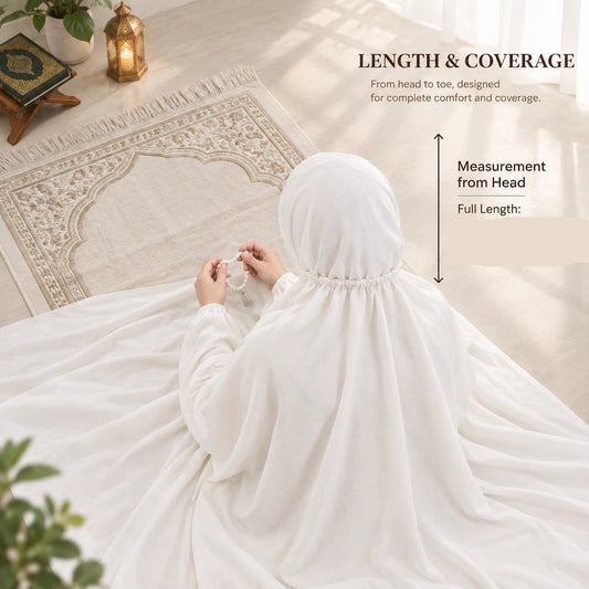 White plain namaz chaddar for women